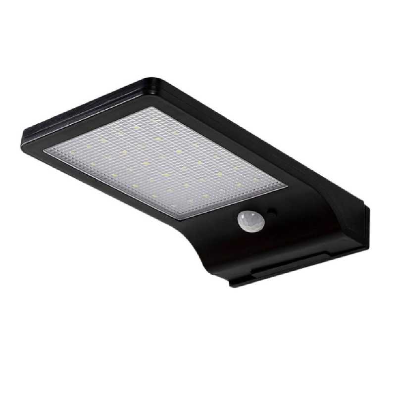 LUMINARIA SOLAR DE PARED SLIM RECTANGULAR NEGRO 7W 6500K - Ledex